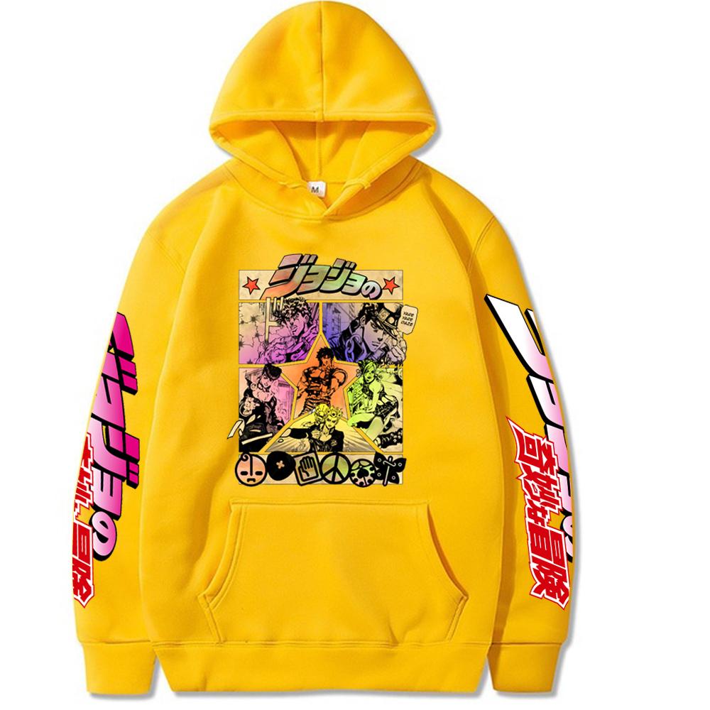 2021 Harajuku JOJO's Bizarre Adventure Толстовки унисекс Японское аниме JOJO Мужская толстовка с принтом Уличная одежда Повседневные толстовки
