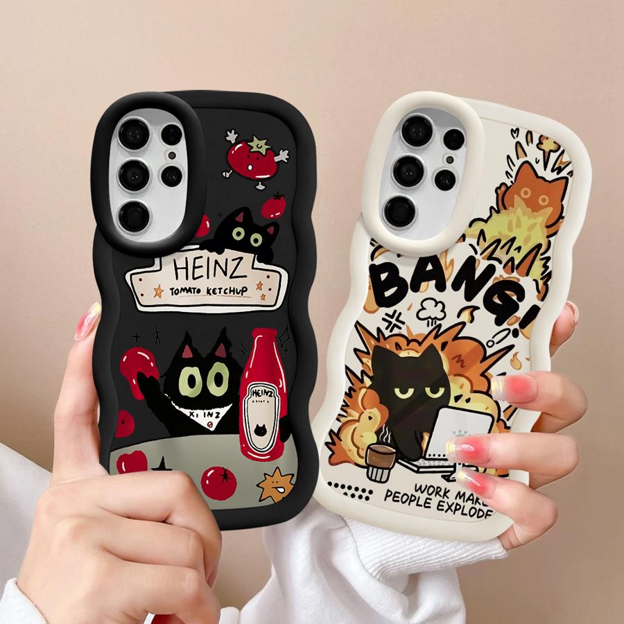 Чехол для Samsung Galaxy A26 S23 Plus S25 A25 S24 S21 S22 Ultra S20 FE Мягкий чехол для телефона A55 A35 A34 A54 A36 A24 Томатный соус