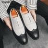 Fashion British Style Brand Men's Dress Shoes Fashion Patent Leather Men Business Flat Shoes Breathable Men Formal Office Working Shoes