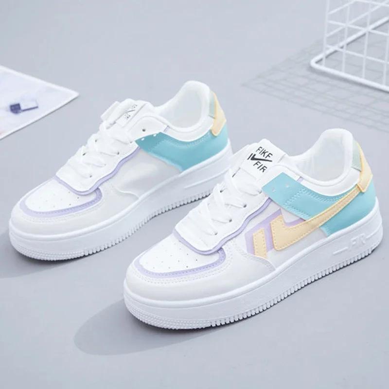 Осенняя мода, новые повседневные удобные кроссовки с круглым носком и толстой подошвой, дышащие, спортивные туфли со случайными буквами, женские кроссовки