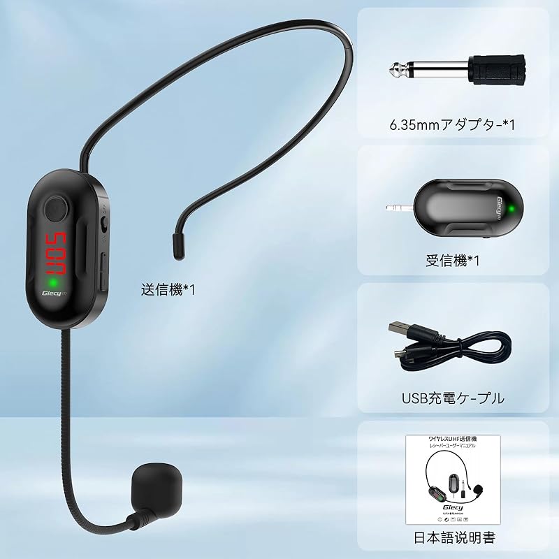 Giecy беспроводной микрофон беспроводной микрофон сценический портативный громкоговоритель дальность передачи 50 м автоматическая пара регулировка громкости заушный тип крючка поставляется