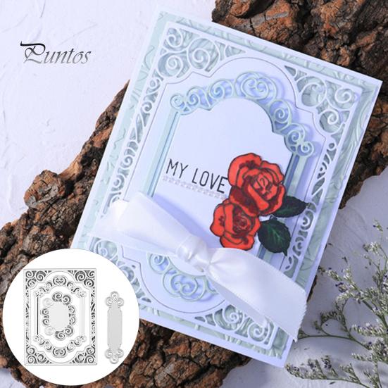 2 шт. фоновая рамка для резки штампов DIY скрапбук бумажные карты изготовление трафаретной формы