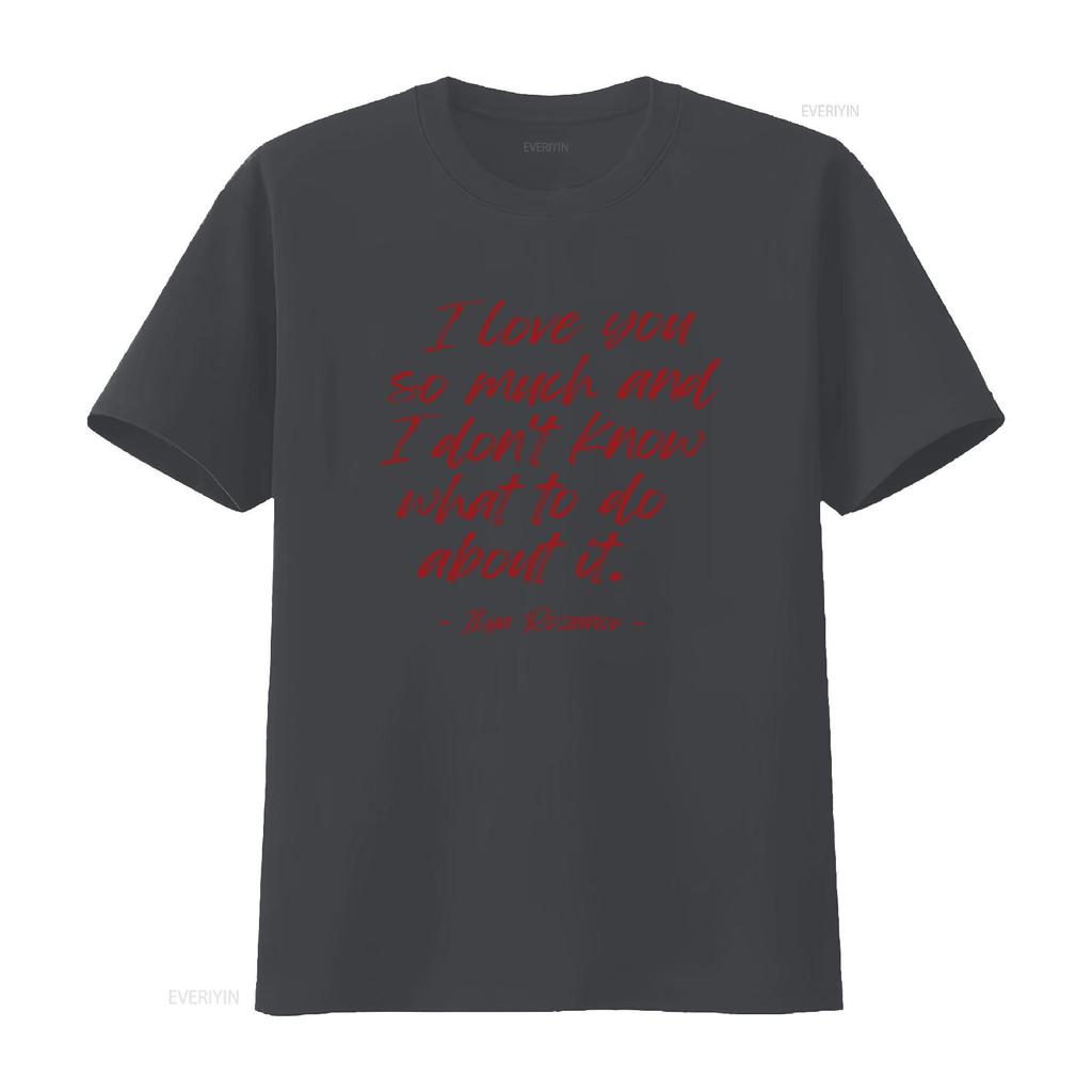 Casual Rounisextic Love Quote Red Cursive Letter Print Aesthetic T Shirt Vintage Stylish Stretched Top For Everyday Wear