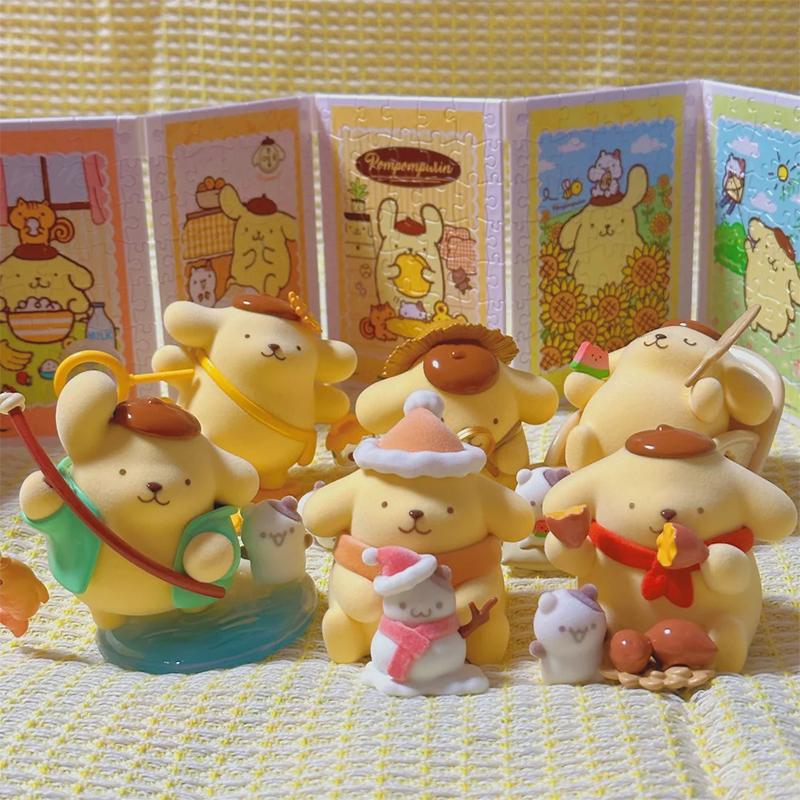 MINISO Pom Pom Purin Серия Четыре Сезона Слепой Бокс PomPomPurin Аниме Экшн Фигурка Сюрприз Мешок Коллекция Модели Игрушки Подарки