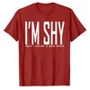 Bold Large Font IM SHY Minimal Letter Printed Cotton T Shirt Unisex Streetwear Hip Hop Loose Short Sleeve Casual Daily Fashion Tee