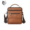 Men's Genuine Leather Crossbody Messenger Bag - Casual, First Layer Cowhide, European & American Style