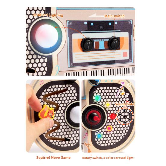 Радиопереключатель, игровая доска, светодиодная подсветка, деревянная доска для переключателей, игрушка, портативная, для путешествий, для развития мелкой моторики, для детей, для обучения, для занятий, игровая доска