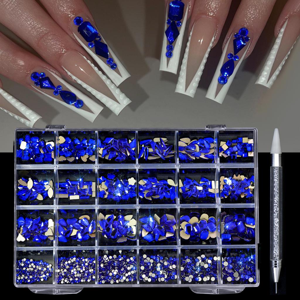24 Grid Nail Art Diamond Box Special-Shaped Diamond Nail Jewelry Nail Art Set
