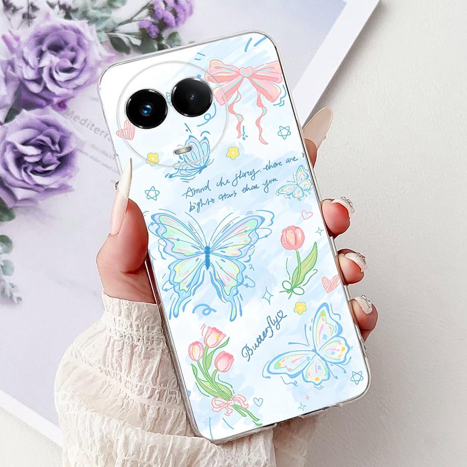 For Realme 11X Case Realme 11 5G RMX3780 Stylish Butterfly Painted Cover Soft Slim Phone Cases For Realme 11X Realme11 5G Bumper