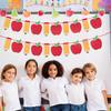 Pencil Fruit Banner for Back To School Decoration Pre-Strung Classroom Hanging Sign Garland for Teacher Appreciation First of School