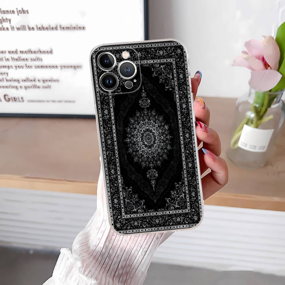 Чехол для телефона с цветочным узором в стиле персидского ковра для IPhone 16 15 14 13 12 11 Pro Max Plus Ударопрочная задняя крышка