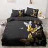 3D Digital Printing Custom Bedding Set,Twin Full Queen King,Blanket/Quilt/Duvet Cover Set Black Golden Butterfly Bedclothes
