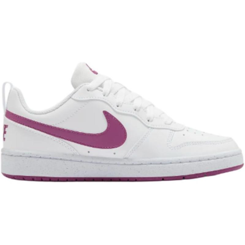 Nike Кроссовки Court Borough Низкие, Устойчивые к Скольжению и Износу, Детские, Для Скейтбординга, Бело-Фиолетовые, DV5456-121