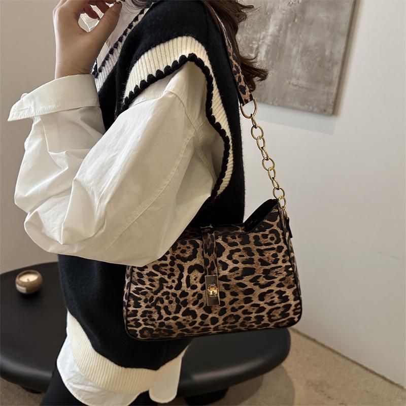 Сумка с леопардовым принтом Niche Design для женщин, новая модная и универсальная сумка под мышкой, модная сумка через плечо на одно плечо