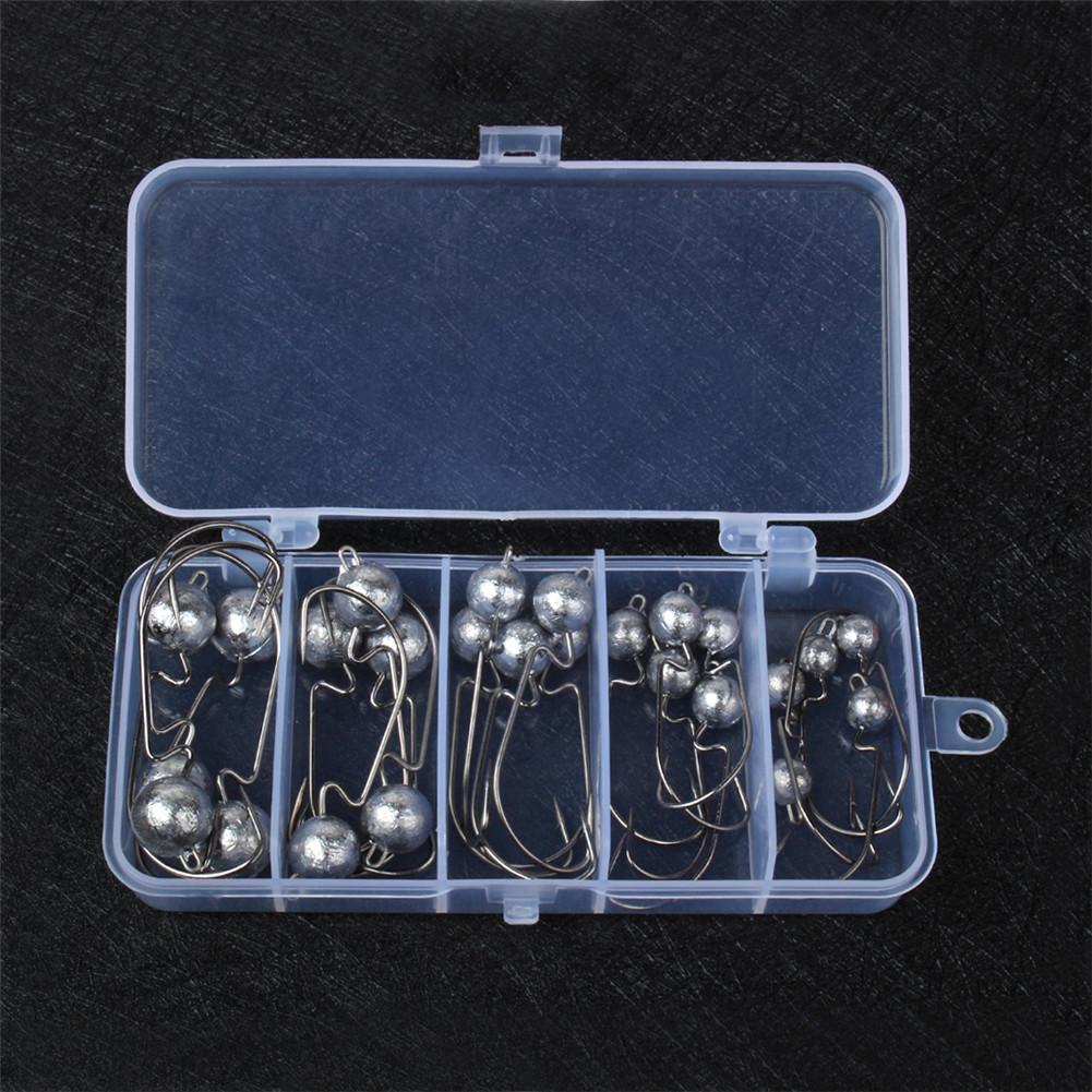 25pcs Jig Head Fishing Hook Wide Crank Offset Fishhook For Soft Worm Lure Barbed Carp Fishing Hooks