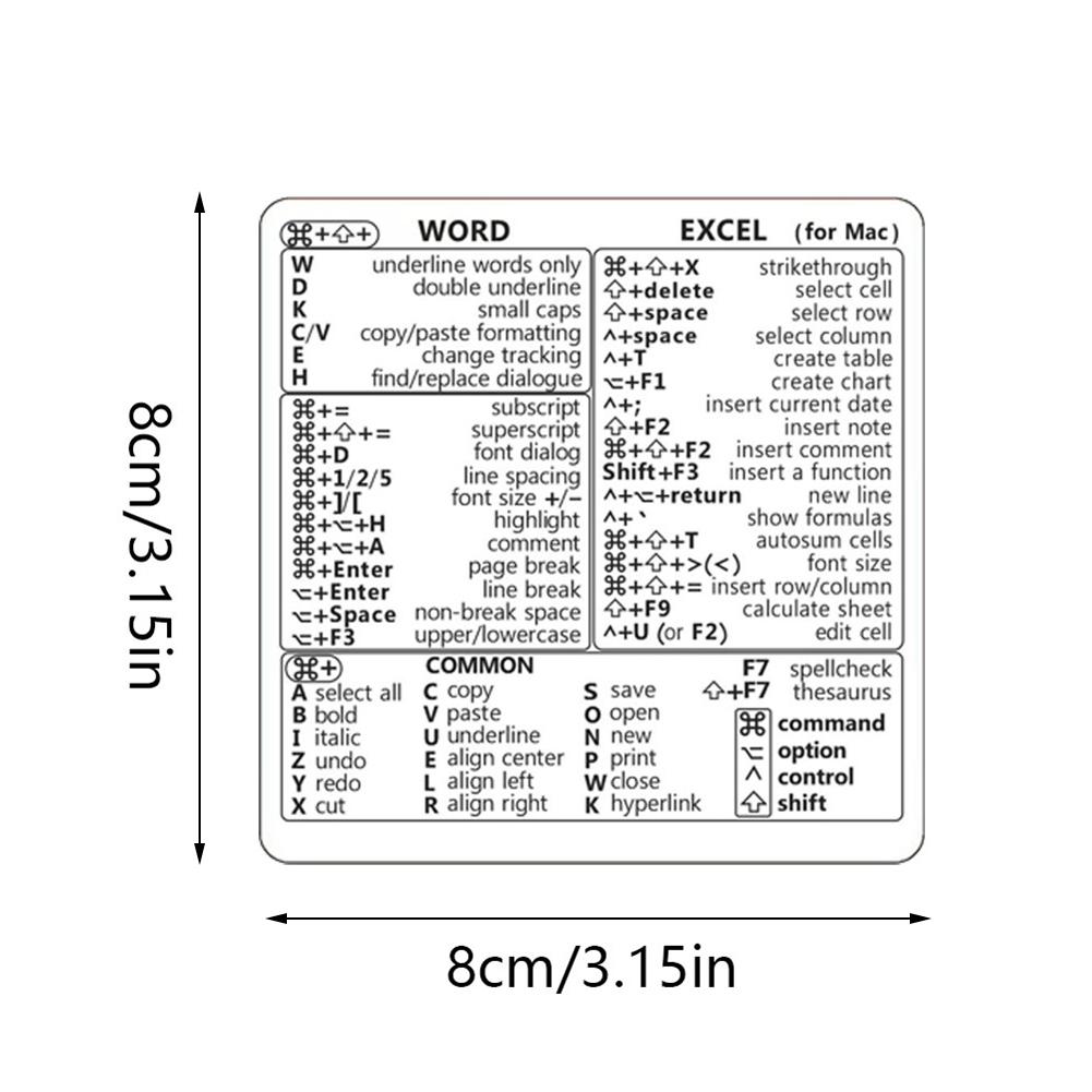 Shortcuts Sticker for Apple Mac OS System Shortcut Key Sticker for 13-16" MacBook Pro 13 /Air 13 Windows Palm Rest