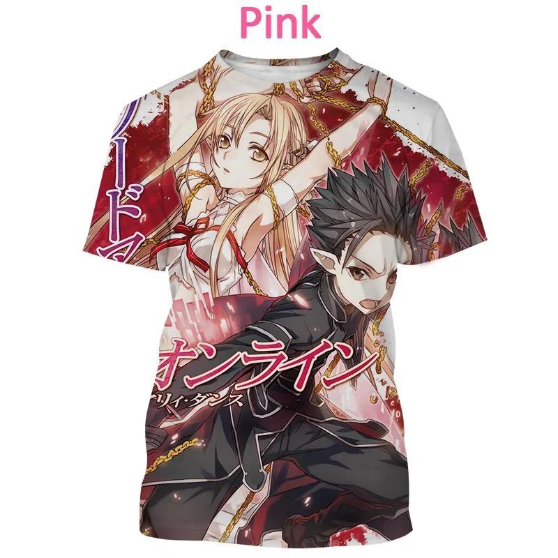Print Sporty Quick-dry Breathable Men T-shirt Sword Art Online Animation Casual Harajuku Y2K Street Short Sleeve Clothing Top