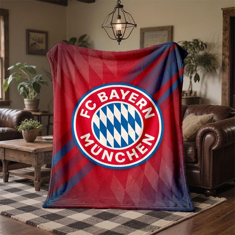 Bayern Munich Theme Fleece Blanket Cozy Soft Plush Blanket For Bedroom Couch Travel