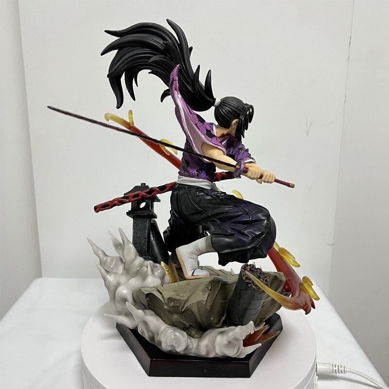 28cm Demon Slayer Kokushibou Anime Figure Tsugikuni Michikatsu Action Figure Kimetsu No Yaiba Figurine Adult Model Doll Toys