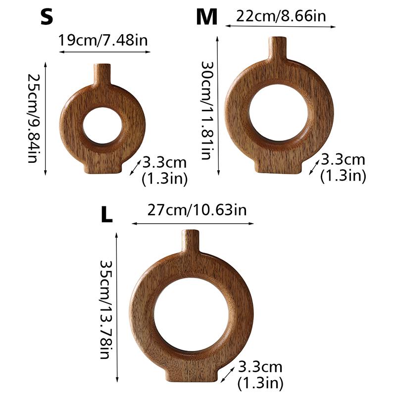 1 шт. Деревянные вазы Домашнее ремесло Орнамент Винтажный декоративный деревянный орнамент Настольный держатель для вазы с жареными цветами Прочный 3 размера