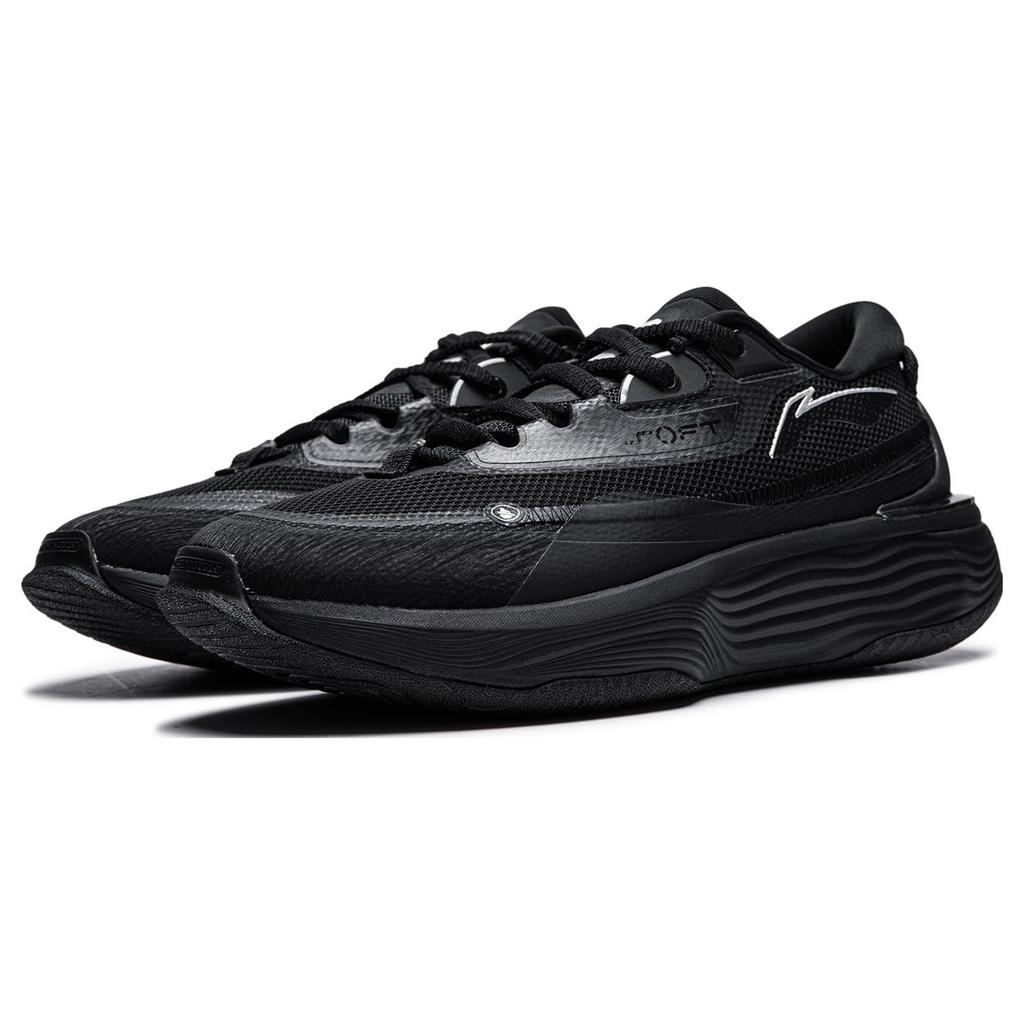 Li Ning SOFT WARM Текстиль, Синтетическая кожа Низкие повседневные кроссовки Мужские Черные AGLT121-6