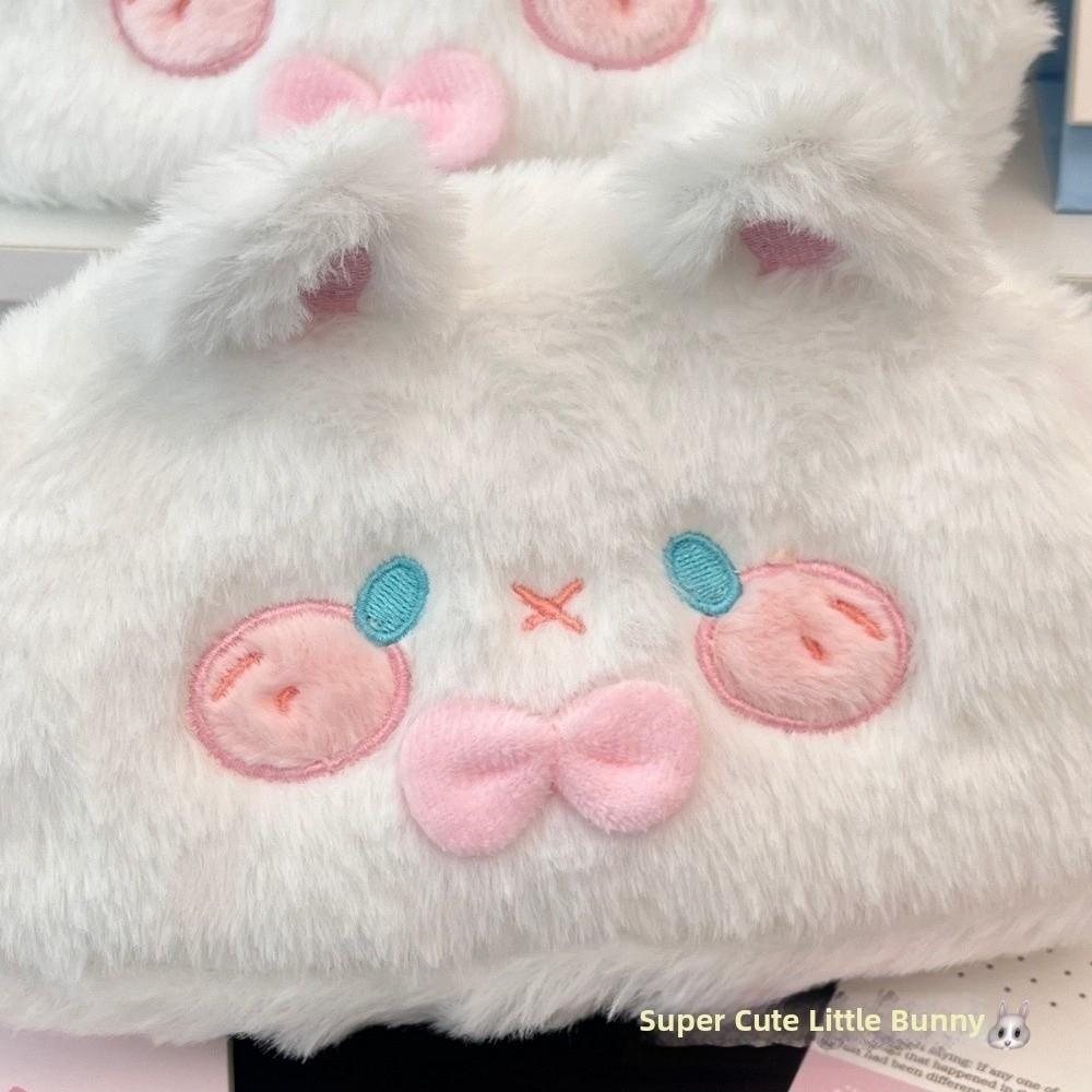 Kawaii Plush Little Pig Pencil Case Large-Capacity Stationery Pouch Rabbit Shape Pencil Bag Girls