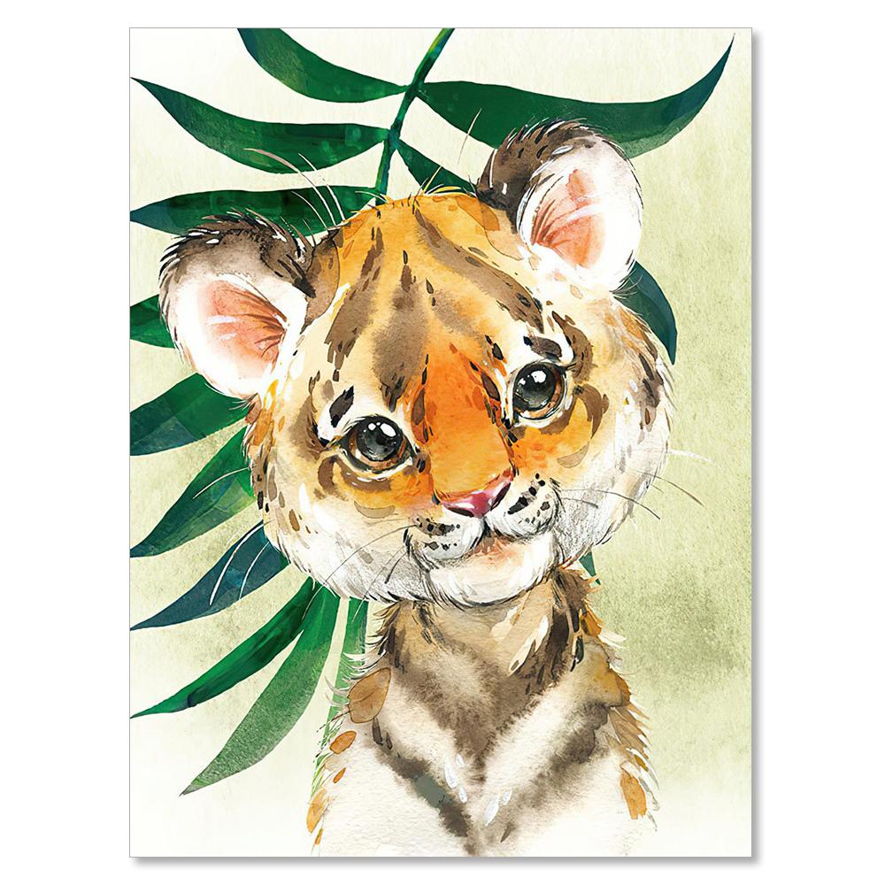 Украшение детской комнаты Детские картины Настенные животные Декор детской комнаты Художественная печать Laminas Decorativas Pared Cuadros Картины на холсте