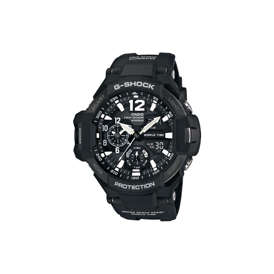 Casio G SHOCK GRAVITYMASTER Коллекция Soaring Sky Кварцевый механизм Ремешок из смолы Мужские часы GA-1100-1APR