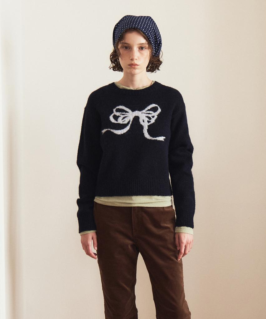BENSIMON Ribbon Jacquard Knit - Dark Navy