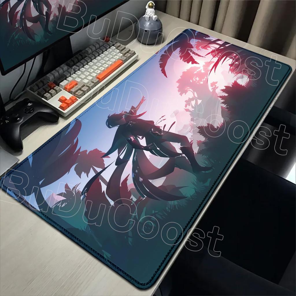 Красивый коврик для мыши Genshin Impact Аниме Яэ Мико Нахида Ганью Коврик для мыши Ноутбук Игровые аксессуары Большой коврик для стола Ковер для клавиатуры компьютера