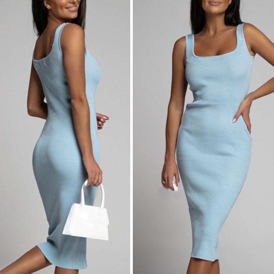 Женские нижние юбки больших размеров, женское платье-футляр с квадратным вырезом, однотонное облегающее эластичное летнее платье без рукавов, платье для свиданий