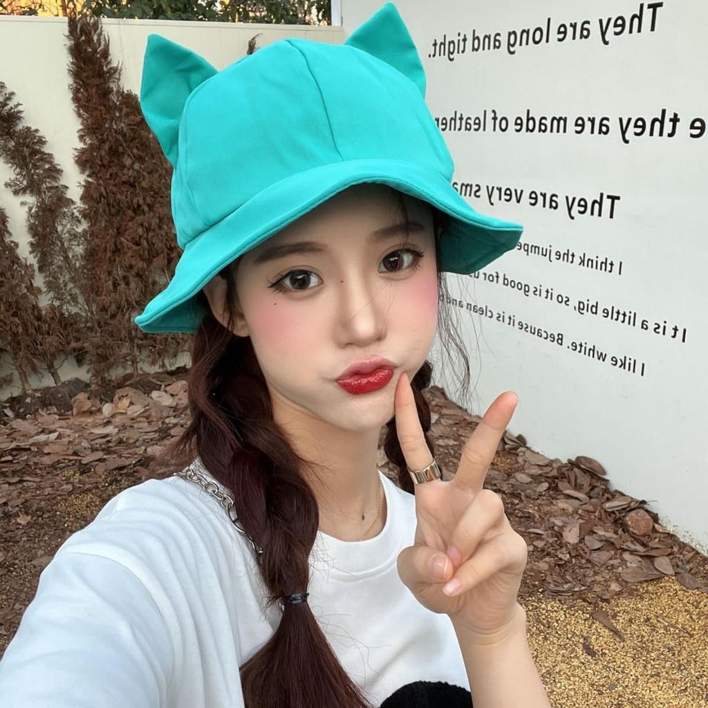 Шапка с кошачьими ушками для защиты от УФ-излучения, солнца, делает лицо [Qzkouma] Женщины, Защита, Защита, Защита, Весна, Лето, Стильная, Милая, Маленькая, MOYU-99