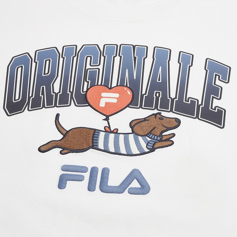 Fila Оригинальная Модная Повседневная Спортивная Футболка Мужские Топы Облачно-Белый F61M629102FWT