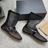 Sheepskin Version~ Mesh Hollow Short Boots Women'S Breathable Round Head Summer Cat'S Eye Mesh Boots Belt Buckle Super Fire Flat Bottom Cool Boots