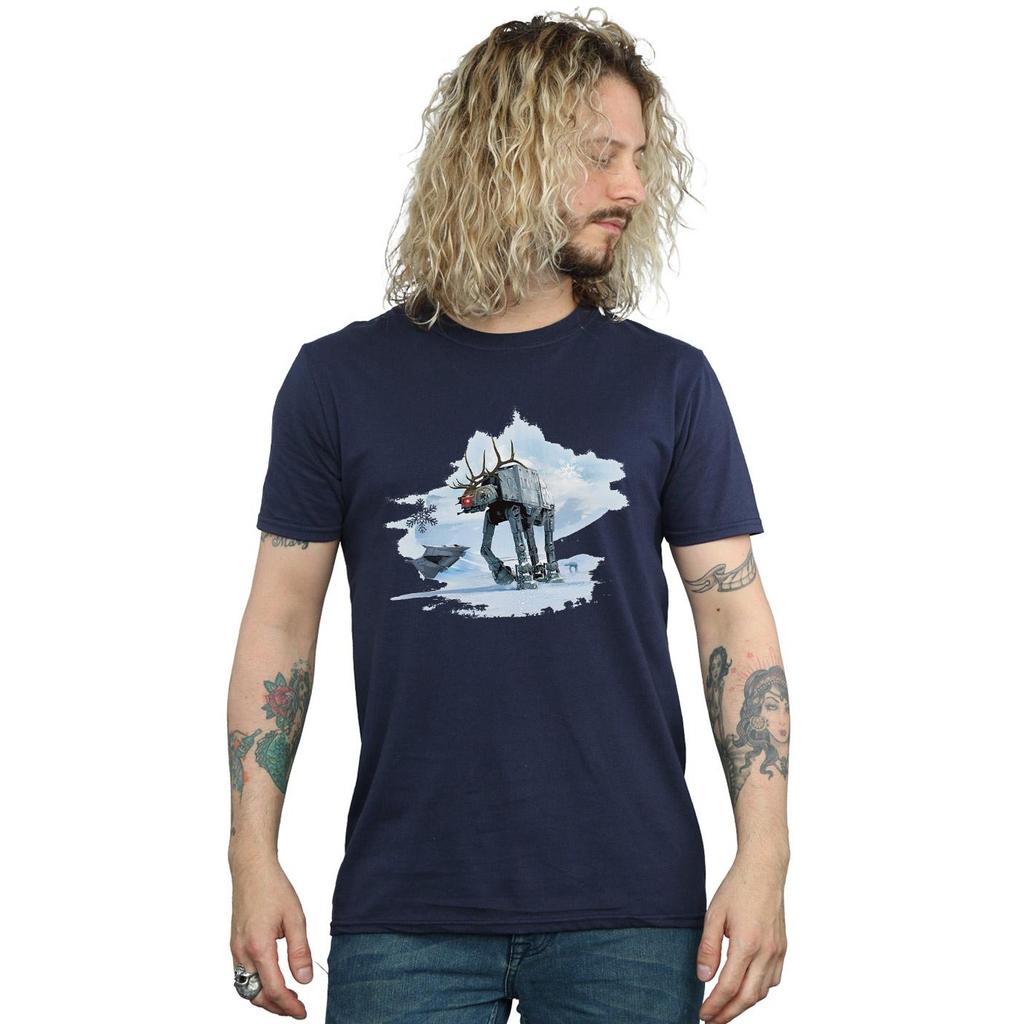 STAR WARS Mens Christmas AT-AT Reindeer T-Shirt