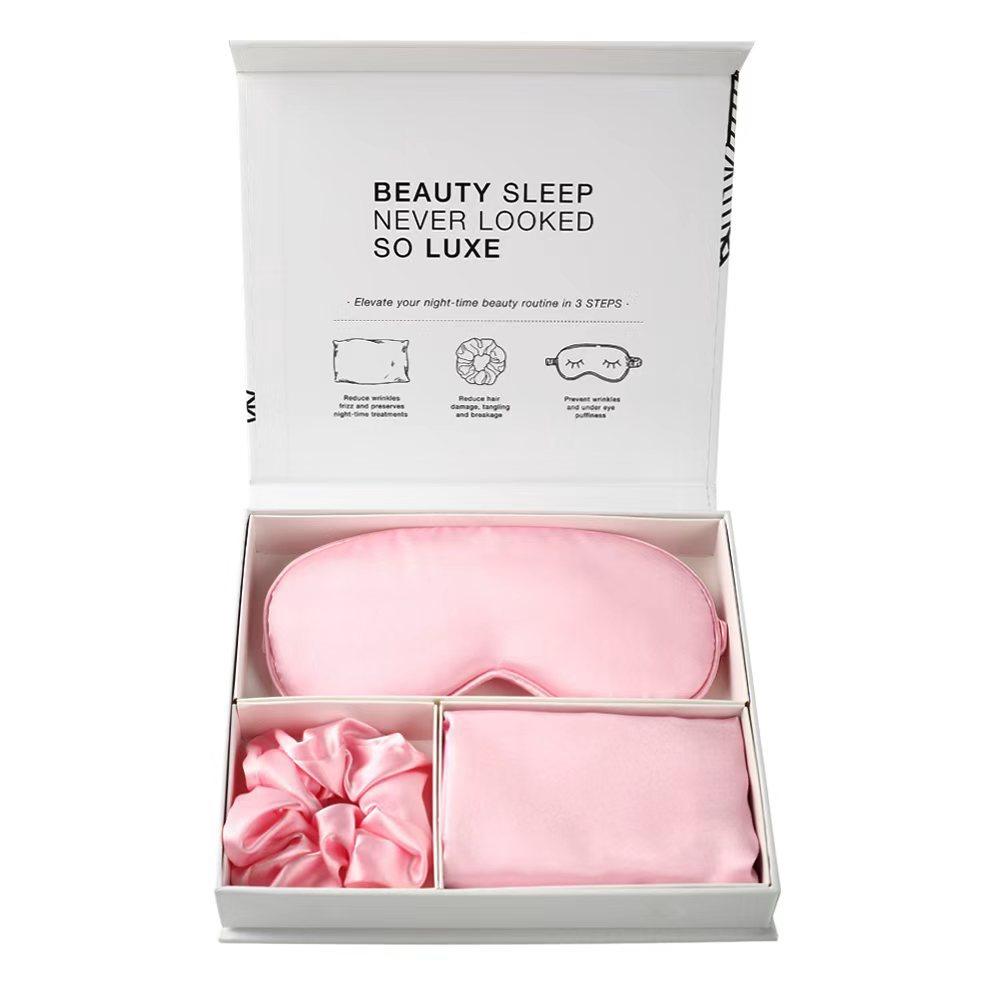 Satin Sleep 3-Piece Set Eye Mask Scrunchie Pillowcase Magnetic Gift Box