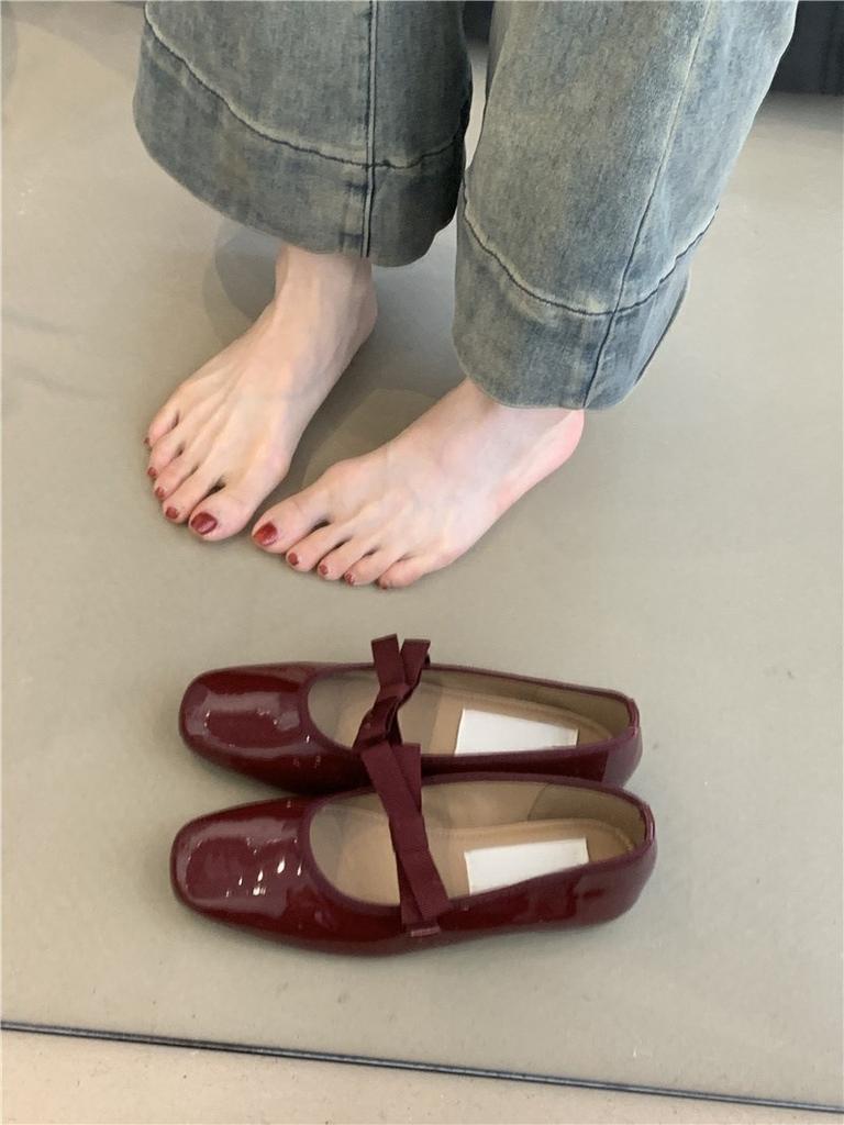 Балетные туфли с бантами для йоги, женские весенние и осенние туфли-бини на плоской подошве, женские туфли, туфли для бабушек