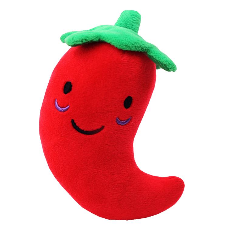 Stress Relief Pet Plush Toy Colorful Cartoon Fruit Animal Shape Bite-resistant Sounding Doll Molar