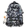 Рюкзак с принтом мультфильма и граффити, студенческий школьный мужской рюкзак большой емкости