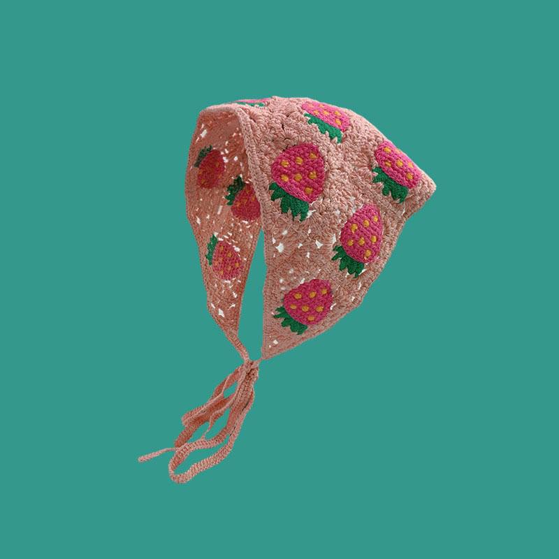 Модная вязаная косынка для прогулок, милый и очаровательный стиль, вязаная вручную повязка на голову, женские аксессуары для волос, треугольный платок для волос