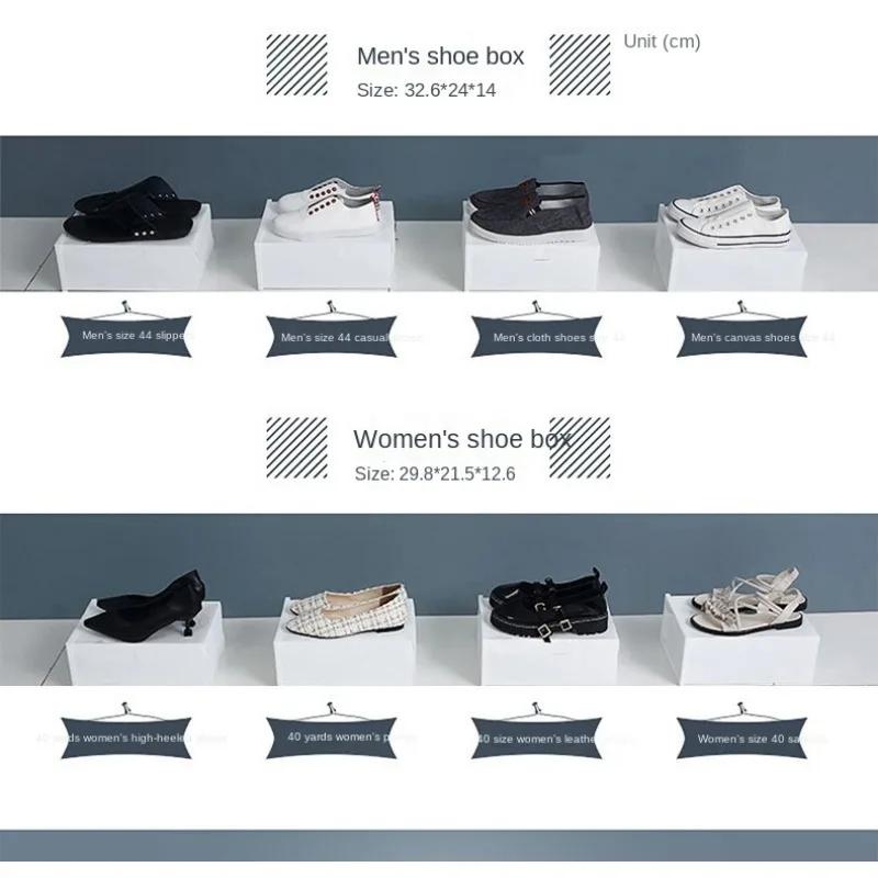 Органайзер для обуви, штабелируемые ящики для хранения обуви, ящики с фронтальным открыванием, органайзер для обуви, тумба, контейнер для обуви из толстого пластика