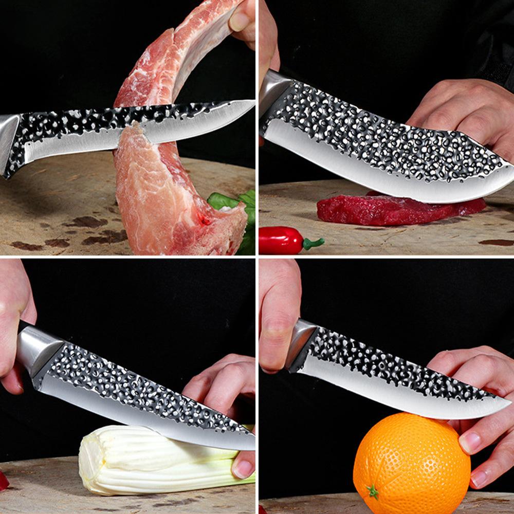 Kitchen Knife Sets, 4pcs Chef Knives Sets Stainless Steel Slaughter Boning Knife Butcher Knife Sharp Slicing Knife Cleaver Set