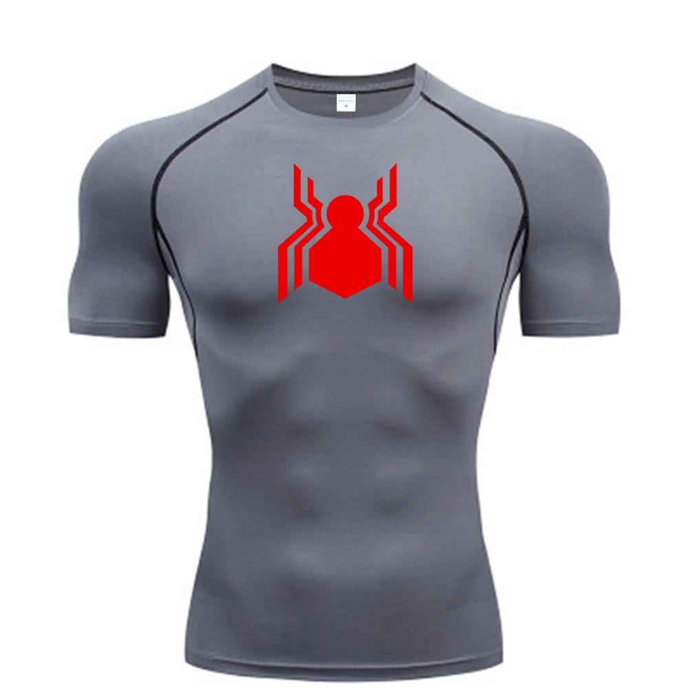 Spider Graphic Compression Shirts for Men Gym Workout Rash Guard Athletic Quick Dry Tshirts Tees Tops Undershirts Baselayers