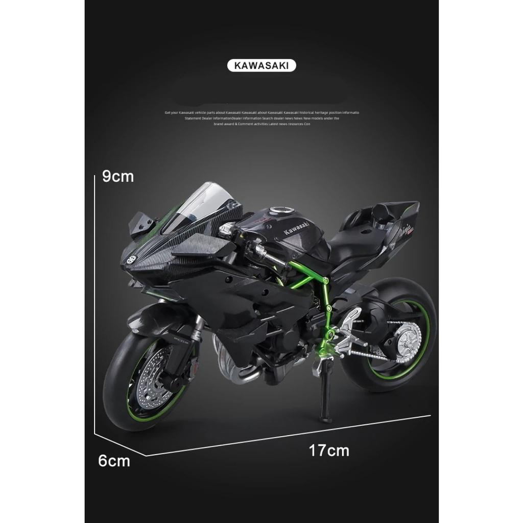 1/12 Kawasaki Ninja H2R Alloy Racing Cross-country Motorcycle Model Simulation Toy Street Motorcycle Model Collection Kids Gifts
