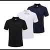 Men's Short-sleeved Polo Shirt ( Set of 3 ) Black- White - Navy Blue - - Black