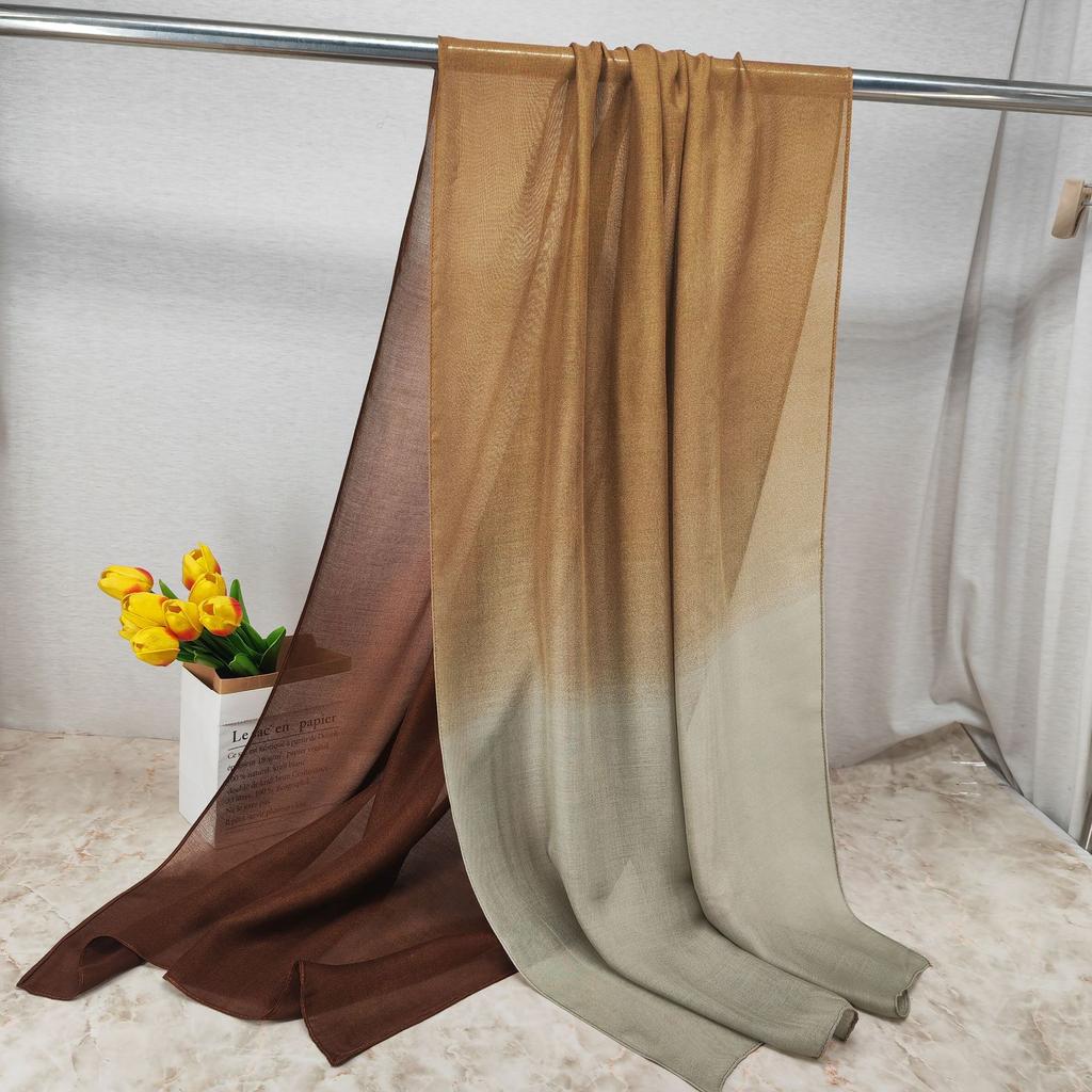 New Bamboo Gradient Modal Scarf Elegant Tie-Dye Muslim Hijab Breathable Sunscreen Headband for Women Summer Lightweight Hijab