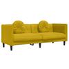 2 Piece Sofa Set with Cushions Yellow Velvet
