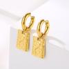 Французские дизайнерские золотые серьги-подвески: Серьги-пусеты из нержавеющей стали высокого качества для женщин