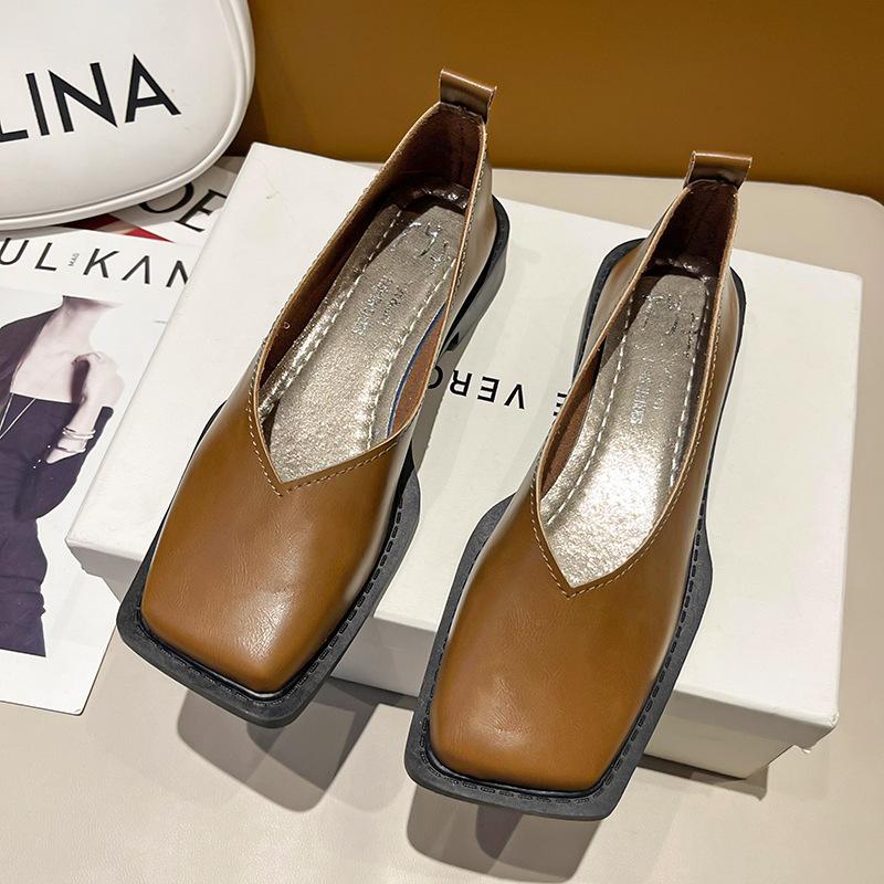 Весенние новые женские туфли Мэри Джейн на плоской подошве в стиле ретро с квадратным носком Модные минималистичные мокасины Женская повседневная легкая обувь Mujer Zapatos