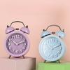 Three-dimensional Digital Creative Bell Ringing Clock Convex Literal Texture Fashionable Metal Alarm Clock Silent Luminous Seat Clock